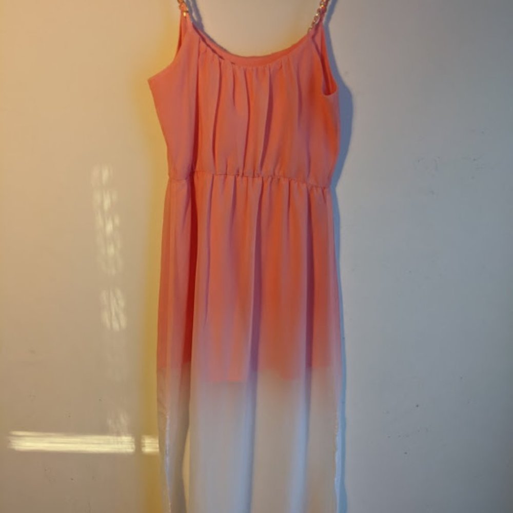 Orange/White Ombre Maxi Dress - Picture 5 of 8